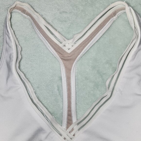 Lululemon Find Focus Sports Bra White Black Size 6 - Picture 6 of 14